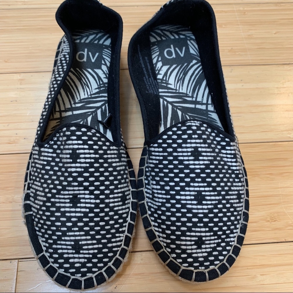 Dv Dolce Vita Black Tan Espadrille Loafers, 7. - Picture 3 of 8